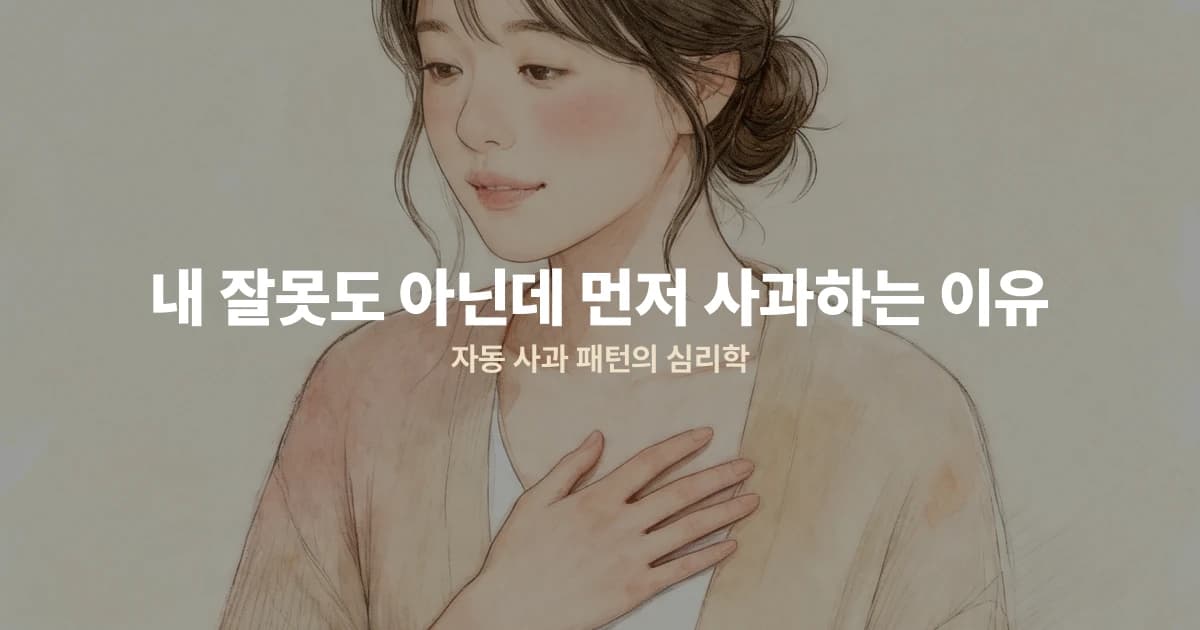 내 잘못도 아닌데 먼저 사과하는 이유 — 자동 사과 패턴의 심리학